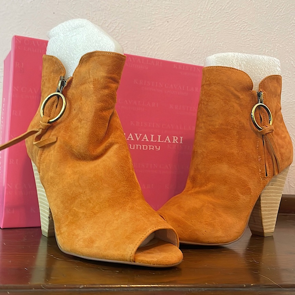 Brown Suede Chinese Laundry Peep Toe Heel | Kristin Cavallari